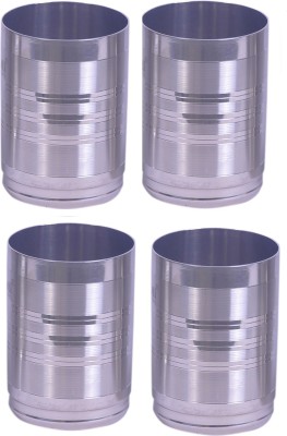 Dynore (Pack of 4) DS_287 Glass Set Water/Juice Glass(250 ml, Steel, Steel)