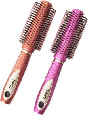 Tiamo PLASTIC HAIR BRUSH SET OF 2 FOR DAILY USE