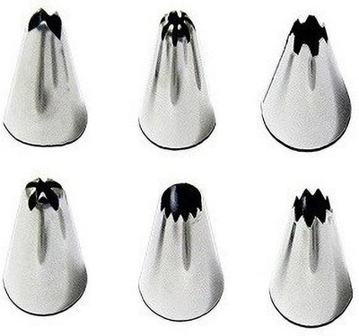 K Kudos Enterprise 6pc Nozzles Stainless Steel Multi-opening Icing Nozzle(Multicolor Pack of 1)