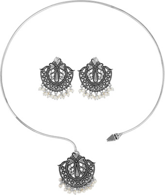 BJS Oxidised Silver Silver Black Jewellery Set(Pack of 1)