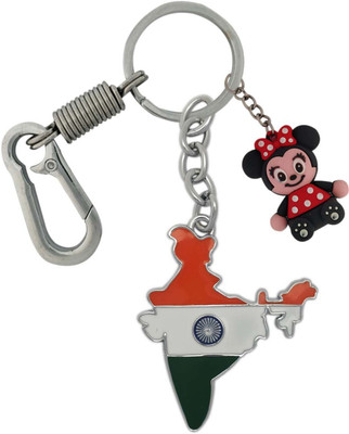 SHOKY LOOKS Indian Map style design with locking lock and Rubber cute Mini style key chain also Perfect way for carrying your Car, Bike, Home, Office keys in style also it’s a Creative Gift Key Chain