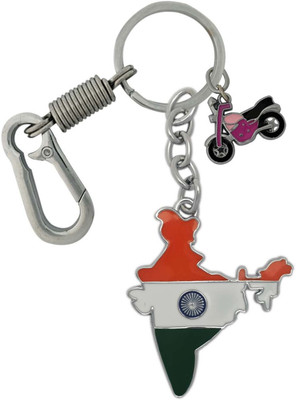 SHOKY LOOKS Indian Map style design with locking lock and bike style key chain also Perfect way for carrying your Car, Bike, Home, Office keys in style also it’s a Creative Gift Key Chain