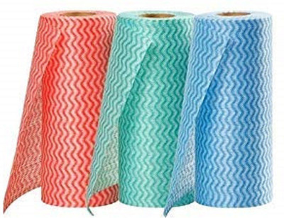 shree syam Kitchen Reusable Super Absorbent Paper Roll - Pack of 3 Rolls (80 Pulls)(2 Ply, 80 Sheets)