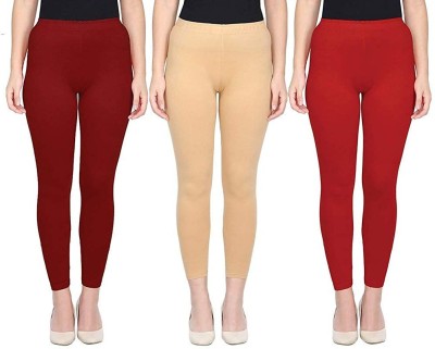 TooLook Ankle Length  Ethnic Wear Legging(Maroon, Beige, Red, Solid)