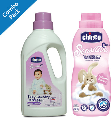 Chicco Laundry Detergent Delicate Flowers 1000ml With SOFTENER DELICATE FLOWERS 750ML Blossom Liquid Detergent(2 x 875 ml)