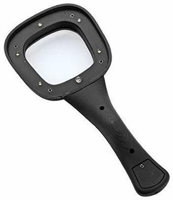 Connectwide The Magnifier with 6 LED Lights. 3x High Powered Magnification Useful Hand-Held Magnifier Glass(Black)