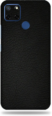 OggyBaba Realme C12, Phone Back side Protector and Camera Protector Mobile Skin(Ultra Super Black-Leather Skin Matte Finish)