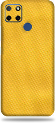 OggyBaba Realme C12, Phone Back side Protector and Camera Protector Mobile Skin(Ultra Super Yellow Carbon-Fiber Skin Matte Finish)