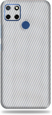 OggyBaba realme c12, realmec12 Mobile Skin(3D Silver Carbon Fibre)