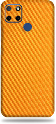 OggyBaba Realme C12, Phone Back side Protector and Camera Protector Mobile Skin(Ultra Super Golden-Carbon Fiber Skin Matte Finish)
