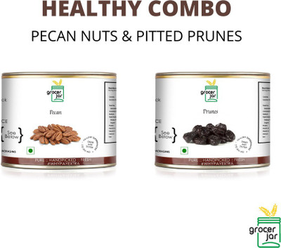 GROCERJAR HEALTHY COMBO PECAN NUTS & PITTED PRUNES Pecans, Prunes(2 x 200 g)