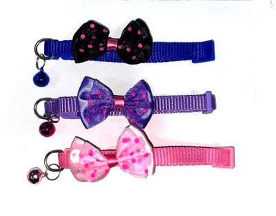 Litvibes Set of 3 breakaway with bell and bow Kitten and small dogs soft adjustable safe solid and protection for cats puppies cute kitty neckband design Cat Everyday Collar(Small, Multi color) Litvibes Set of 3 breakaway with bell and bow Kitten and small dogs soft adjustable safe solid and protection for cats puppies cute kitty neckband design Cat Everyday Collar(Small, Multi color)