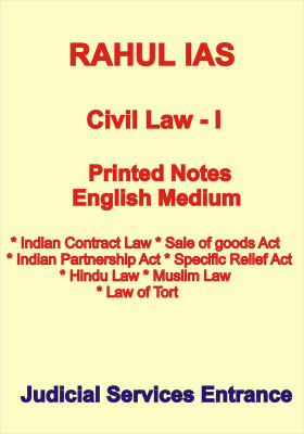 Rahul Law Civil Law -1 Printed Books In English Medium For Judicial Services Entrance(Paperback, Rahul IAS Faculty)