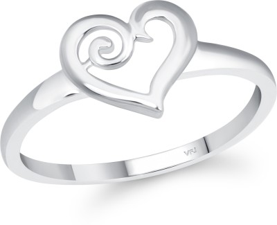 VIGHNAHARTA Vighnaharta Bezel Heart CZ Rhodium Plated Ring for Women [VFJ1630FRR7] Alloy Rhodium Plated Ring