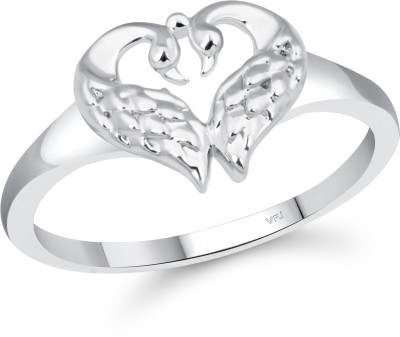 VIGHNAHARTA Vighnaharta Cute Mayur Heart CZ Rhodium Plated Ring for Women [VFJ1632FRR15] Alloy Rhodium Plated Ring