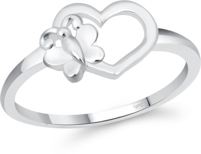 VIGHNAHARTA Vighnaharta Cute Butterfly Heart CZ Rhodium Plated Ring for Women [VFJ1631FRR15] Alloy Rhodium Plated Ring