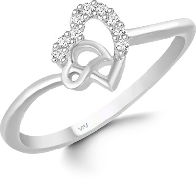 VIGHNAHARTA Cute Heart CZ Rhodium Plated Ring for Women [VFJ1635FRR12] Alloy Rhodium Plated Ring