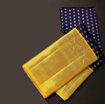 PARAMPARA CREATION Woven Kanjivaram Pure Silk Saree(Blue)