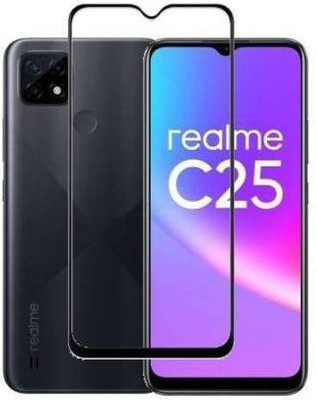 Wellchoice Edge To Edge Tempered Glass for Realme C25,Realme C21,Realme C20(Pack of 1)