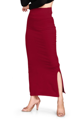 SCUBE DESIGNS Saree Shapewear Maroon Petticoat XL Lycra Blend Petticoat(XL)