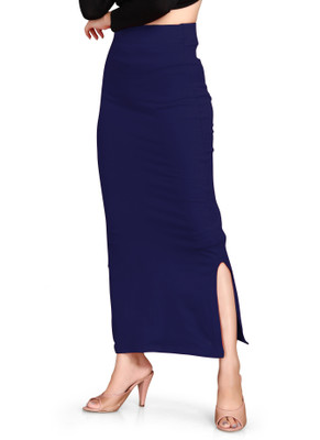 SCUBE DESIGNS Saree Shapewear Navy Blue (M) Lycra Blend Petticoat(M)