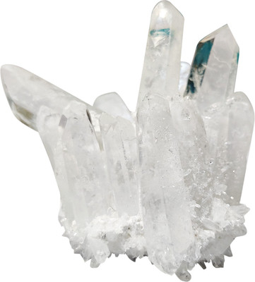 Shubhanjali Natural Clear Quartz Crystal Point Cluster for Healing,Clear Quartz Point Cluster 600-700 Gm-White Decorative Showpiece  -  10 cm(Stone, Clear)