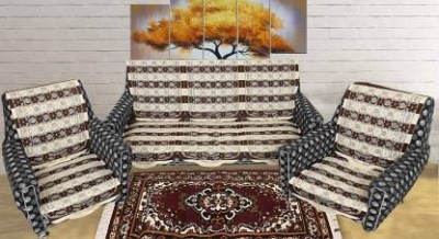 DPA Collection Cotton Floral Sofa Cover(Brown Pack of 6)