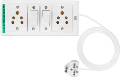 PANKATI Extension Board with 2 Individual Switch 2 Socket 8 Meter (1.5) mm Long Wire 2  Socket Extension Boards(White, 8 m)