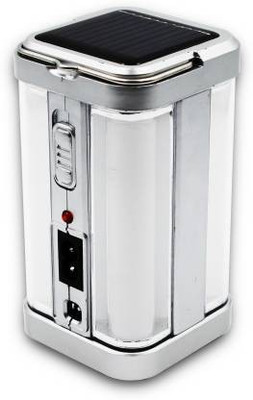 AKR Home Solar Emergency Light 4 Side Tube with Extra Bright Lantern Emergency Light Torch(Silver, 16 cm, Rechargeable)