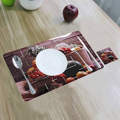 DPA Collection Rectangular Pack of 6 Table Placemat(Brown, PVC)