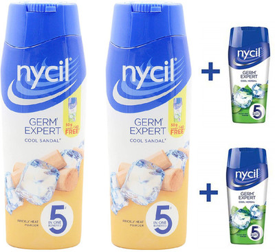 NYCIL Germ Expert Prickly Heat COOL SANDAL Powder - 2 x 150 g Packs(2 x 150 g)