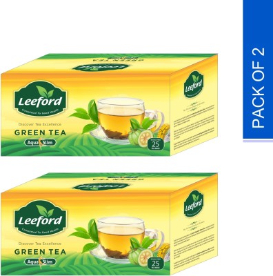 Leeford Aqua slim Green Tea for Weight Loss (25 Bags Each) Pack Of 2 Green Tea Bags Box(2 x 25 Bags)