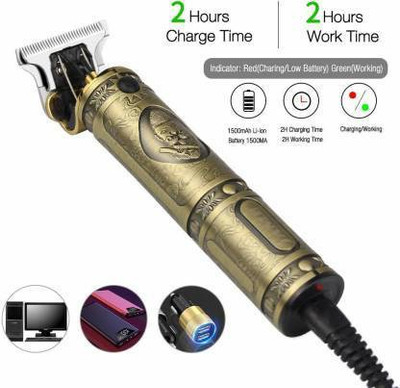 Chitransh Professional MaxtopT99 Rechargeable Cordless Electric Blade Beard Trimmer C12 Trimmer 120 min  Runtime 2 Length Settings(Gold)