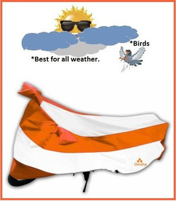 Onisha Waterproof Two Wheeler Cover for Hero(Passion Pro i3S, Orange, White)