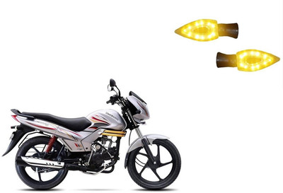 Buras Front, Rear LED Indicator Light for Mahindra Centuro(Yellow)