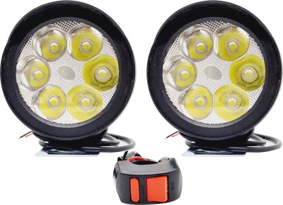AutoPowerz 6 Led Round Cap Pair With Normal Switch Fog Lamp Motorbike, Car, Van LED (12 V, 18 W)(Universal For Bike, Pack of 3)