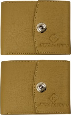 NEXA FASHION Men Casual Beige Artificial Leather Wallet(6 Card Slots, Pack of 2)