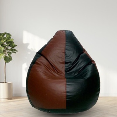 Gunj XXXL Tear Drop Bean Bag Cover  (Without Beans)(Black)