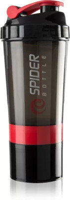 Sqoota 500 ml Plastic Shaker(Pack of 1, Red, Brown)