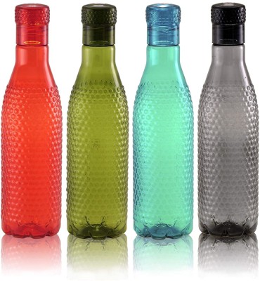 JM SELLER Plastic Water Bottle for Leak-Proof Water Bottles fridge - 1 Ltr (Set of 4) 1000 ml Bottle(Pack of 4, Multicolor, Plastic)