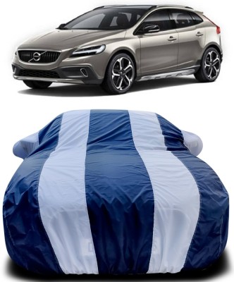 Gavya Car Cover For Volvo V40 (With Mirror Pockets)(Blue, White)