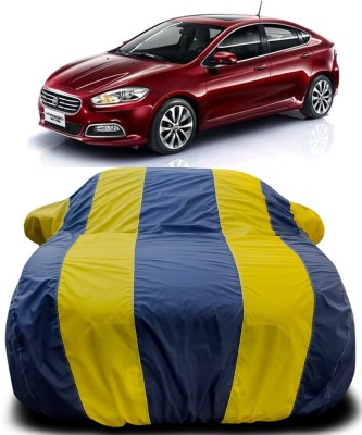 Dvis Car Cover For Fiat Viaggio (With Mirror Pockets)(Blue, Yellow)