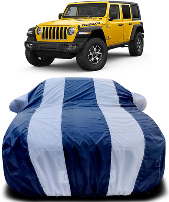MoTRoX Car Cover For Jeep Wrangler (With Mirror Pockets)(Blue, White)