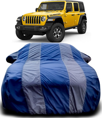 Gavya Car Cover For Jeep Wrangler (With Mirror Pockets)(Blue, Grey)