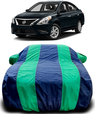Gavya Car Cover For Nissan Versa (With Mirror Pockets)(Blue, Green)