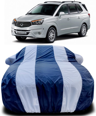 Gavya Car Cover For SsangYong Rodius (With Mirror Pockets)(Blue, White)