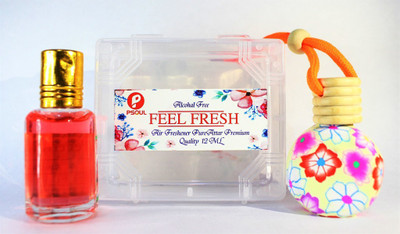 PSOUL Tutti Frutti Car Freshener Refill (FEEL FRESH) Car Air Freshner Mix Colourfull Print Rubber Hanging Bottle With Combo One Tutti Frutti Perfume Glass Bottle 12ml(12 ml)