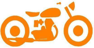 BikerZZZcluB Sticker & Decal for Car & Bike(Orange)