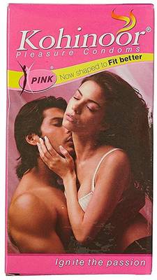KOHINOOR Condoms For Emn - Pink 10S (Pack Of 1) Nirodh | Pink Natural Shaped Better Fit Condom Nirodh (Set of 1, 10S) Condom