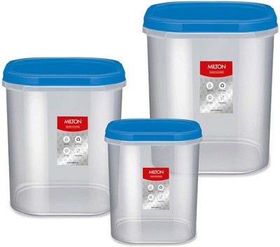 MILTON Plastic Grocery Container  - 2 L, 3 L, 4 L(Pack of 3, White)